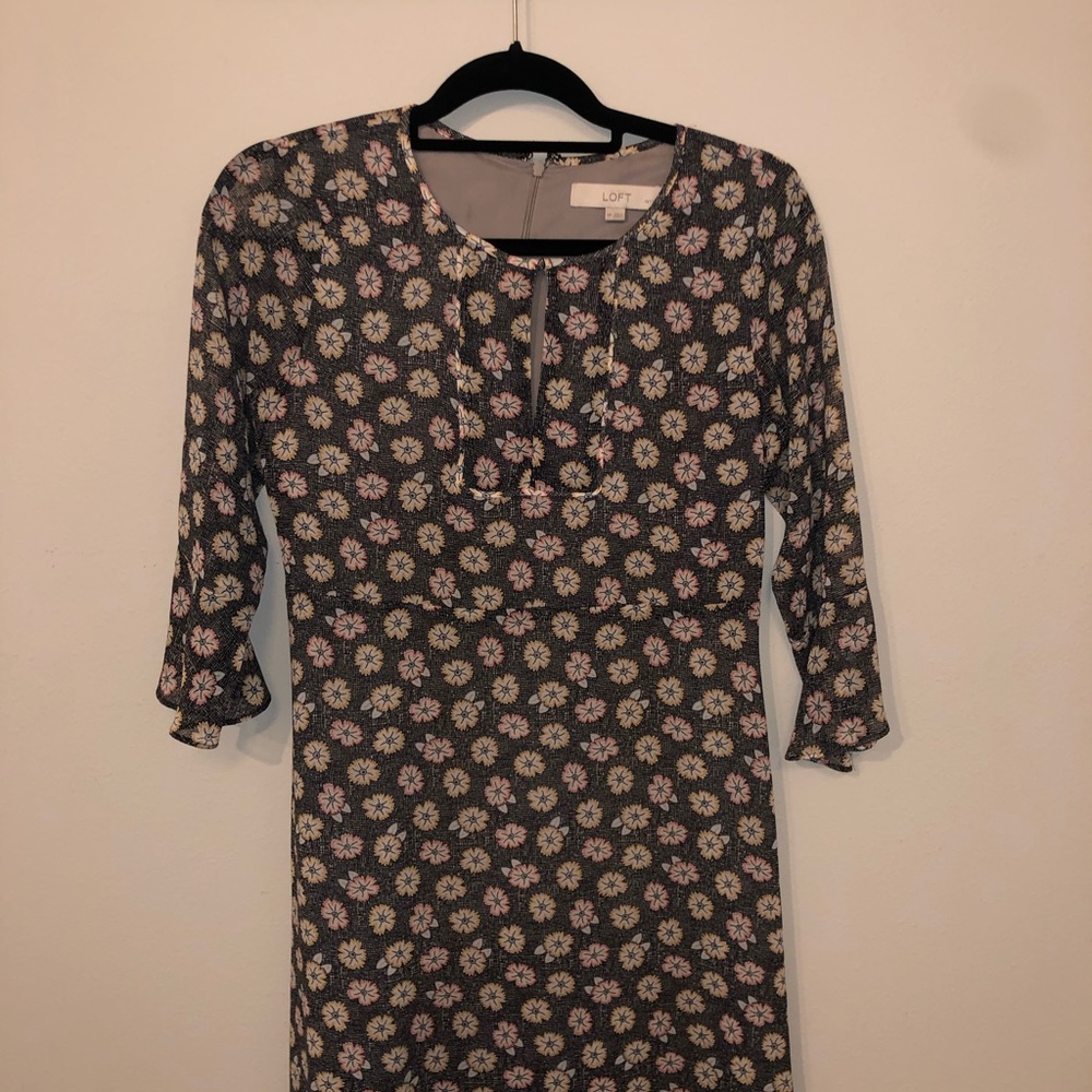 Black and white floral print dress